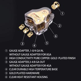 img 3 attached to 💥 Усовершенствованный блок распределения энергии из меди: Магический источник Amp 0/2/4 Gauge AWG и 4/8 Gauge AWG с тремя выходами - блок разделения автомобильного аудио и заземления