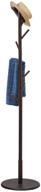 🎯 vicllax coat rack stand: premium wood hall tree with 8 hooks - free-standing hanger for stylish organization (coffee) logo