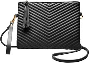 img 4 attached to 👜 Stylish Quilted Crossbody Bags for Women - Small Shoulder Purses and Handbags with Vegan Leather, Detachable Strap