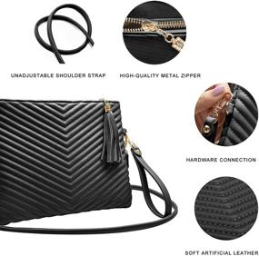 img 2 attached to 👜 Stylish Quilted Crossbody Bags for Women - Small Shoulder Purses and Handbags with Vegan Leather, Detachable Strap