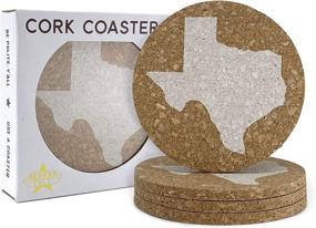 img 3 attached to 🌵 Texas Coaster Set Cork 3.5 Inch Coasters - Shop for Authentic 4 Texas Coasters, Perfect Texas Gift