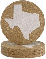 🌵 texas coaster set cork 3.5 inch coasters - shop for authentic 4 texas coasters, perfect texas gift logo