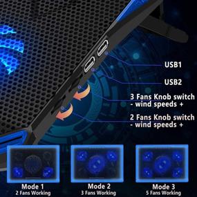 img 3 attached to 🎮 Enhance Gaming Performance with i-Star Laptop Cooling Pad: Adjustable Height, LED Fans, USB Ports, and Speed Control
