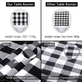 img 2 attached to 🏞️ InnoGear 14x108 inch Polyester Cotton Buffalo Check Table Runner in Black and White Plaid - Ideal for Spring, Summer, Farmhouse, Thanksgiving, Christmas, and Gatherings - 1 Pack