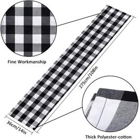 img 3 attached to 🏞️ InnoGear 14x108 inch Polyester Cotton Buffalo Check Table Runner in Black and White Plaid - Ideal for Spring, Summer, Farmhouse, Thanksgiving, Christmas, and Gatherings - 1 Pack