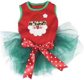 img 2 attached to Leopard Print Puppy Dog Dress - Santa Claus Face by Petitebella