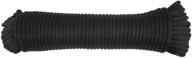 π industrial grade 1/4 inch black dacron polyester rope - 100 foot hank, solid braid - high uv and abrasion resistance - low stretch logo
