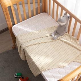 img 3 attached to 👶 Fuzzy Receiving Blanket for Infant or Newborn Toddler - Super Warm Cozy Nursery Blankets with Double Layer Dot for Nap Crib Outdoor - 30x40 Cream - Fleece Plush