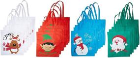 img 4 attached to 🎁 Bulk Pack of 24 Large Christmas Reusable Non-Woven Tote Gift or Shopping Bags with Long Loop Handles