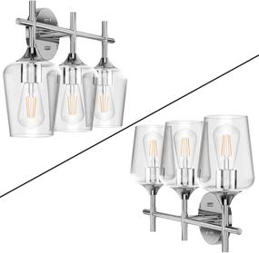 img 3 attached to 💡 Classic Charm: Ralbay Vintage 3-Light Vanity Fixture with Industrial Chrome Finish and Clear Glass Shades for Bathroom Wall Lighting Over Mirror