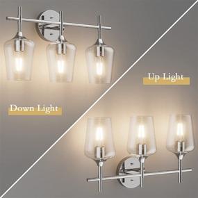 img 2 attached to 💡 Classic Charm: Ralbay Vintage 3-Light Vanity Fixture with Industrial Chrome Finish and Clear Glass Shades for Bathroom Wall Lighting Over Mirror