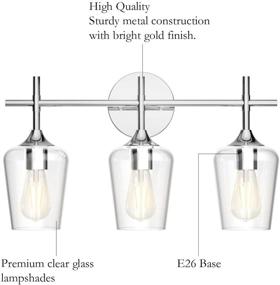 img 1 attached to 💡 Classic Charm: Ralbay Vintage 3-Light Vanity Fixture with Industrial Chrome Finish and Clear Glass Shades for Bathroom Wall Lighting Over Mirror