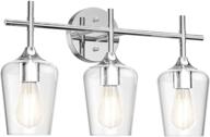 💡 classic charm: ralbay vintage 3-light vanity fixture with industrial chrome finish and clear glass shades for bathroom wall lighting over mirror логотип