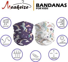 img 2 attached to 👶 Meakeize 2 PCS Children's UV Protection Face Mask Bandanas - Dust Block Neck Gaiters & Headbands