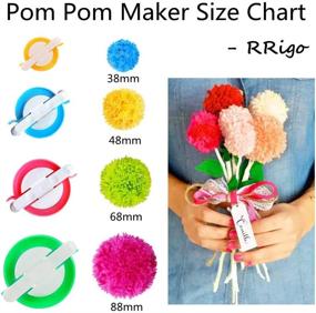 img 3 attached to 🧶 Pom Pom Maker Set, 4 Sizes Pompom Maker Tool Kit for Fluff Ball Weaving DIY with Wool Yarn Knitting Craft Project - RRigo