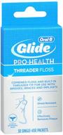 🦷 glide threader floss: value pack of 2, 30 single-use packets - optimal dental care logo