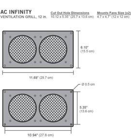 img 1 attached to 💨 AC Infinity Ventilation Grille with Dual 120mm Fan Mounts - Perfect for PC Computer AV Electronic Cabinets