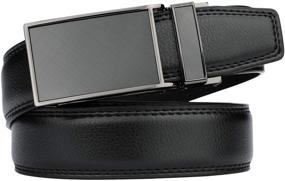 img 3 attached to Genuine Leather Ratchet Automatic Men's Accessories for Ultimate Comfort in Belts