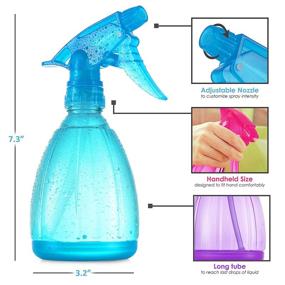 img 3 attached to 🌱 12 Oz Spray Bottles, Pack of 3 - Best Cleaning Solution Spray Bottles with Adjustable Fine Mist to Stream - Ideal for Hair, Plants, Pets, Cooking - No-Leak BPA Free Squirt Bottle