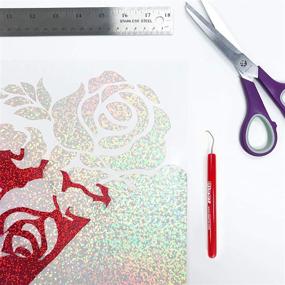 img 3 attached to 🌈 Siser Holographic Heat Transfer Vinyl 20" x 1ft (Red): Luxurious and Vibrant DIY Craft Material