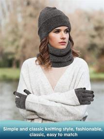 img 1 attached to Piece Winter Beanie Touchscreen Gloves Women's Accessories in Scarves & Wraps