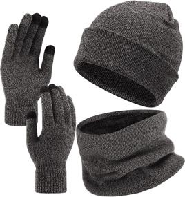img 4 attached to Piece Winter Beanie Touchscreen Gloves Women's Accessories in Scarves & Wraps