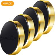 📱 salex flat magnetic mounts [4 pack, gold] - universal cell phone holder for car dashboard, wall, mirror, windshield - compatible with gps, tablets, smartphones up to 13.3 inches logo