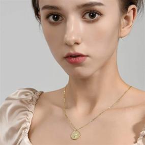 img 2 attached to 🌸 18K Gold Plated Birth Flower Necklace: Floral Pendant Jewelry with Personalized Disk Charm, Perfect Gift for Mother, Girlfriend - Ideal for Birthdays