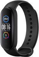 📱 xiaomi mi band 5 smart wristband with 1.1" color screen, magnetic charging, 11 sports modes, remote camera, bluetooth 5.0 - global version (black) логотип