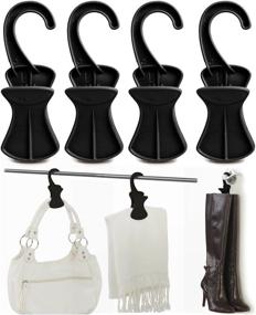 img 4 attached to Organize with Ease: neartfreak 4 Pack Plastic Hanging Accessory Hook Clips for Efficient Closet Storage and Travel Organization