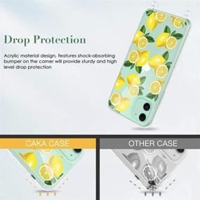 img 1 attached to 🍋 Caka iPhone 11 Case with Crossbody Strap, Lemon Floral Clear Flowers Pattern - Slim Girly Protective Case for iPhone 11 (6.1 inches) Women Girls Lanyard