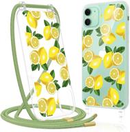 🍋 caka iphone 11 case with crossbody strap, lemon floral clear flowers pattern - slim girly protective case for iphone 11 (6.1 inches) women girls lanyard logo