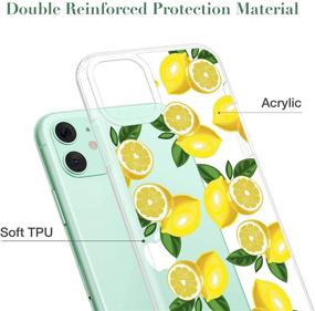 img 3 attached to 🍋 Caka iPhone 11 Case with Crossbody Strap, Lemon Floral Clear Flowers Pattern - Slim Girly Protective Case for iPhone 11 (6.1 inches) Women Girls Lanyard