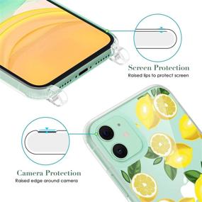 img 2 attached to 🍋 Caka iPhone 11 Case with Crossbody Strap, Lemon Floral Clear Flowers Pattern - Slim Girly Protective Case for iPhone 11 (6.1 inches) Women Girls Lanyard