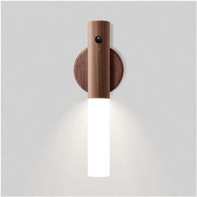 img 4 attached to 🔦 FR.Tooc Motion Sensor Night Light, Smart LED Light with 4M Sensing Distance – Portable and Stickable for Bedroom, Hallway, Stairway, Children's Room, and More – High-Grade Solid Wood Glass Material