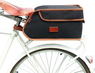 🚲 tourbon canvas bicycle pannier: insulated trunk cooler bag in black - bike rear rack utility for refreshing essentials logo