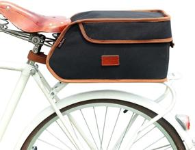 img 4 attached to 🚲 TOURBON Canvas Bicycle Pannier: Insulated Trunk Cooler Bag in Black - Bike Rear Rack Utility for Refreshing Essentials