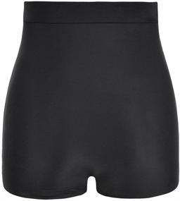 img 1 attached to Hilor Women's Retro High Waisted Swim Shorts Boy Leg Bikini Bottom with Tummy Control and Ruching for Swimsuits