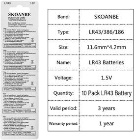 img 3 attached to Набор батареек SKOANBE LR43 кнопочного типа