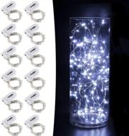 🎄 cylapex 12-pack fairy lights - cool white 3.3ft copper wire string lights with 20 leds - battery powered starry firefly lights for costume diy wedding home party christmas décor логотип