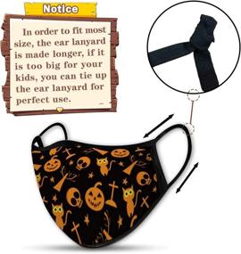 img 2 attached to 🎃 Halloween Reusable Washable Masks for Elementary Students