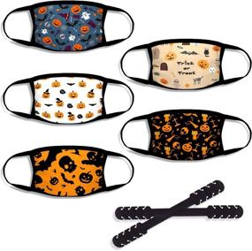 img 4 attached to 🎃 Halloween Reusable Washable Masks for Elementary Students