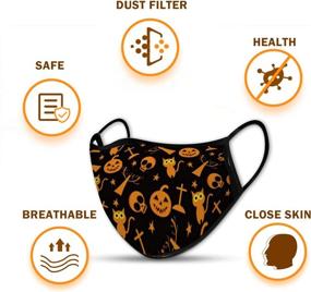 img 1 attached to 🎃 Halloween Reusable Washable Masks for Elementary Students