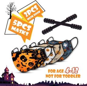 img 3 attached to 🎃 Halloween Reusable Washable Masks for Elementary Students