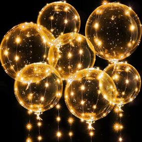 img 4 attached to 🎈 7 Pack 20 Inch Bobo Balloons with 10ft Lights for Party Decoration - Warm White