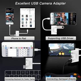 img 1 attached to 🔌 3-in-1 RJ45 Ethernet Adapter & USB Camera Reader for iPhone 13/12/11/X/8/7 - OTG Camera Support with Charging