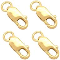 enhance your jewelry collection with fashionclubs 4pcs/set 14k solid yellow gold lobster clasp bead open jump rings (8mmx3mm) logo