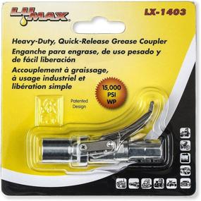 img 1 attached to 💧 Silver Heavy-Duty Quick Release Grease Coupler - Lumax LX-1403, 1/8" NPT, 1 Pack. Integrated Non-Return Valve for Easy Disconnection at 15,000 PSI Pressure.