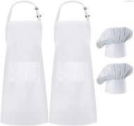 👩 hyzrz 2 pack apron chef hat set: stylish adjustable bib cooking aprons with water drop resistant design for women men chef - ideal for baker kitchen cooking logo