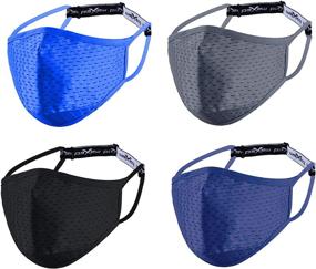 img 4 attached to YUESUO Adjustable Sport Mask - Custom Fit with Adjustable Strap, Breathable Fabric Face Cover, Reusable & Machine Washable, Multi-Layer Design